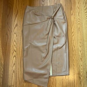 VICI Faux Leather Twisted Knot Midi Skirt -worn once!